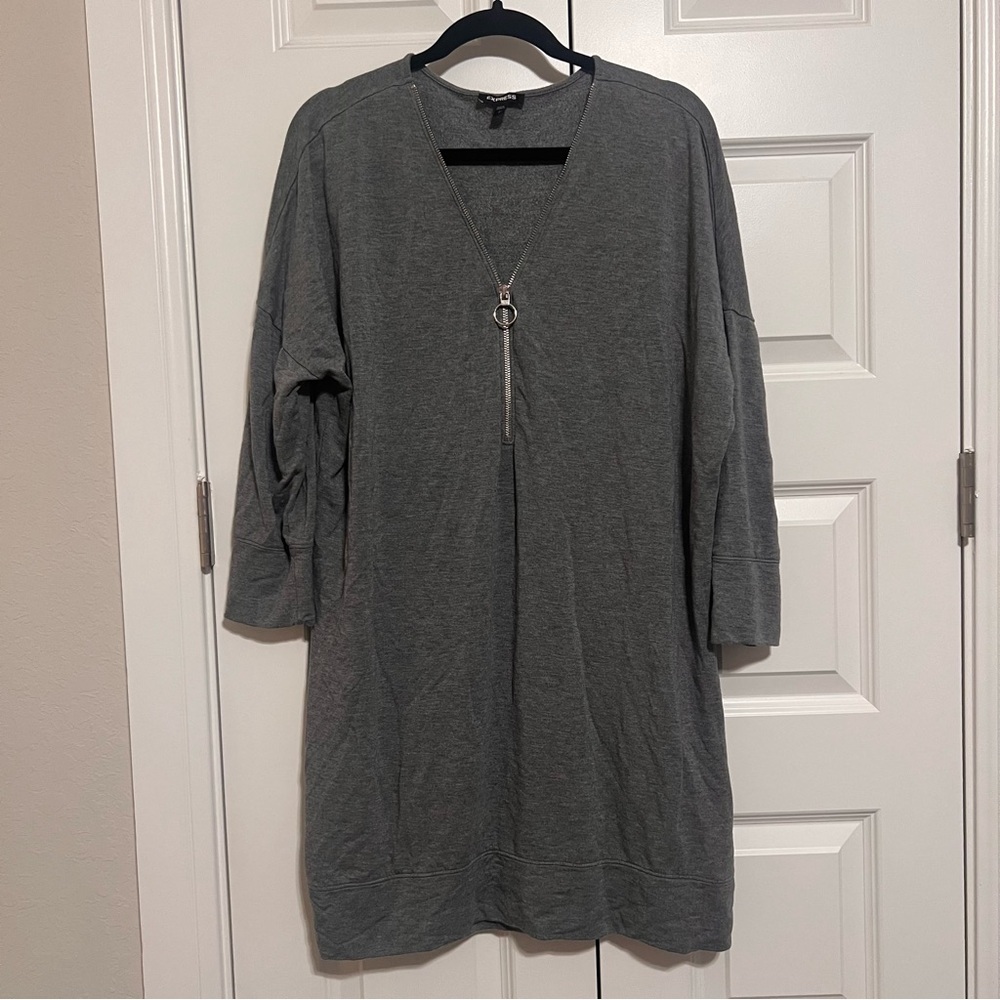 Express Heather Gray Cozy Dress